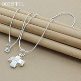 POPULAR Sterling Silver Cross Pendant Necklace with Snake Chain For Women - Religious Jewellery - The Jewellery Supermarket