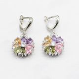 Special Present - Multicolor Flower Shape Silver Color Jewelry Set - The Jewellery Supermarket