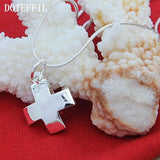 POPULAR Sterling Silver Cross Pendant Necklace with Snake Chain For Women - Religious Jewellery - The Jewellery Supermarket