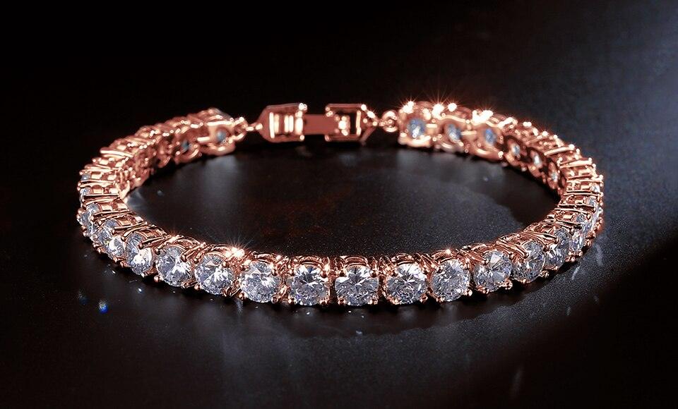 OUTSTANDING Round AAA+ Cubic Zirconia Simulated Diamonds Tennis Bracelets for Women - The Jewellery Supermarket