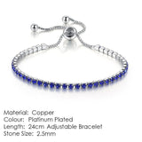Luxury Style 4 Color 4 Claws Mosaic AAA+ Cubic Zirconia Simulated Diamonds Silver Color Tennis Bracelets - The Jewellery Supermarket