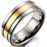 New Arrival High Quality Silver Colour Gold Tungsten Carbide Rings -  Mens Engagement Wedding Rings