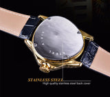 NEW - Luxury Men Golden SteampunkTriangle Skeleton Movement Mechanical Wrist Watch - The Jewellery Supermarket