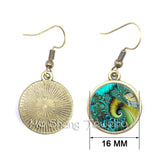 NEW Muslim Symbol Cabochon 16mm Glass Silver-plated Religious Drop Earrings - The Jewellery Supermarket