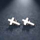 NEW Stainless Steel Stud Earring For Women - Cross Gold And Silver Color Religious Jewelry - The Jewellery Supermarket