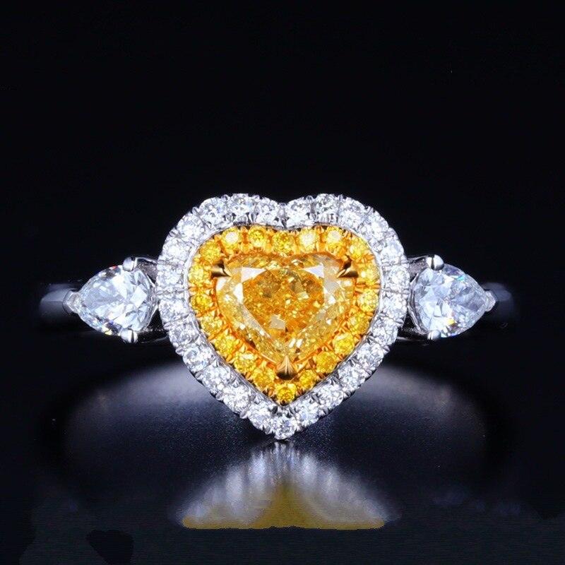 Pretty New Design Yellow Heart Shape AAA+ Cubic Zirconia Diamonds Fashion Ring - The Jewellery Supermarket