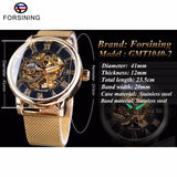 Brand Luxury Watch + Bracelet Set Combination Transparent Fashion Mechanical Skeleton Watch - The Jewellery Supermarket