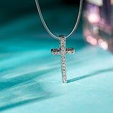 Charming AAA Zircon Crystals Christian Cross Necklace For Women - Fashion Pendant Silver Color Popular  Jewellery - The Jewellery Supermarket