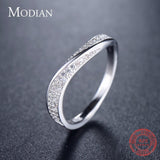 Luxury Women Silver Sterling Irregular Stackable Clear CZ Diamonds Ring For Party Jewelry Gift - The Jewellery Supermarket