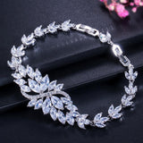 Luxury Women AAA+ Zirconia  Large White Flower Charm Bracelets