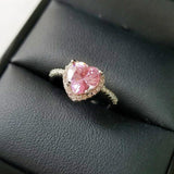 Best Gifts - Pink Silver Round Flower Ring For Wedding Engagement - The Jewellery Supermarket