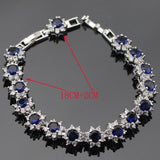 Ideal Gift - Dark Blue Sapphire AAA+ White Zircon Jewellery Set - The Jewellery Supermarket