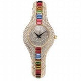 Terrific Top Brand Womens Bling Fashion Simulated Diamonds Luxury Ladies Metal Watch - Ideal Gifts