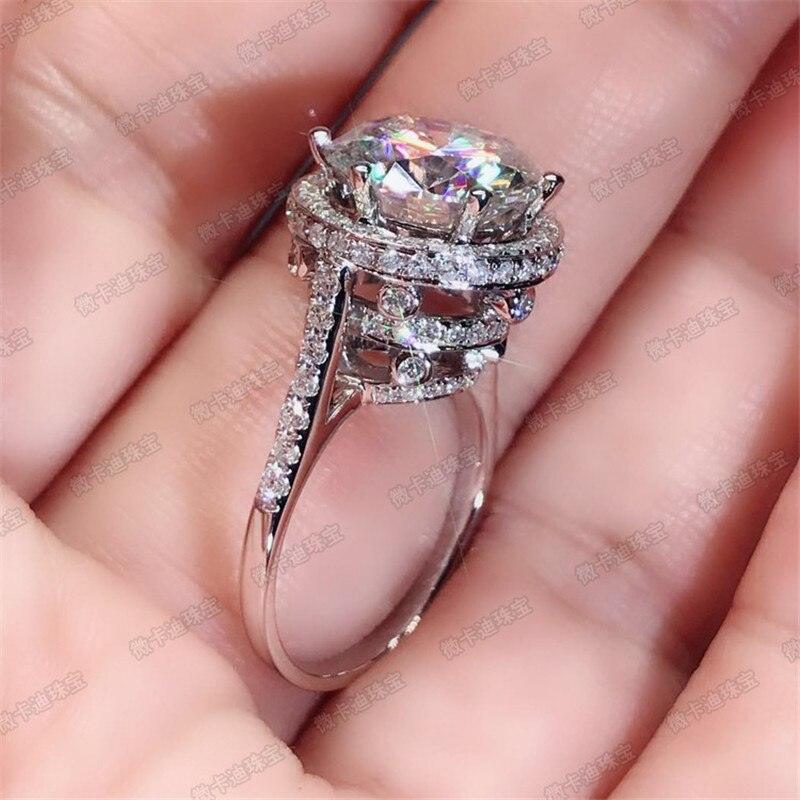 NEW Luxury Dazzling Round Cut Silver AAAA Quality Cubic Zirconia Engagement Promise Ring - The Jewellery Supermarket