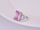 New Luxury Pink Designer Princess Cut AAA+ Quality CZ Diamonds Engagement Ring - The Jewellery Supermarket