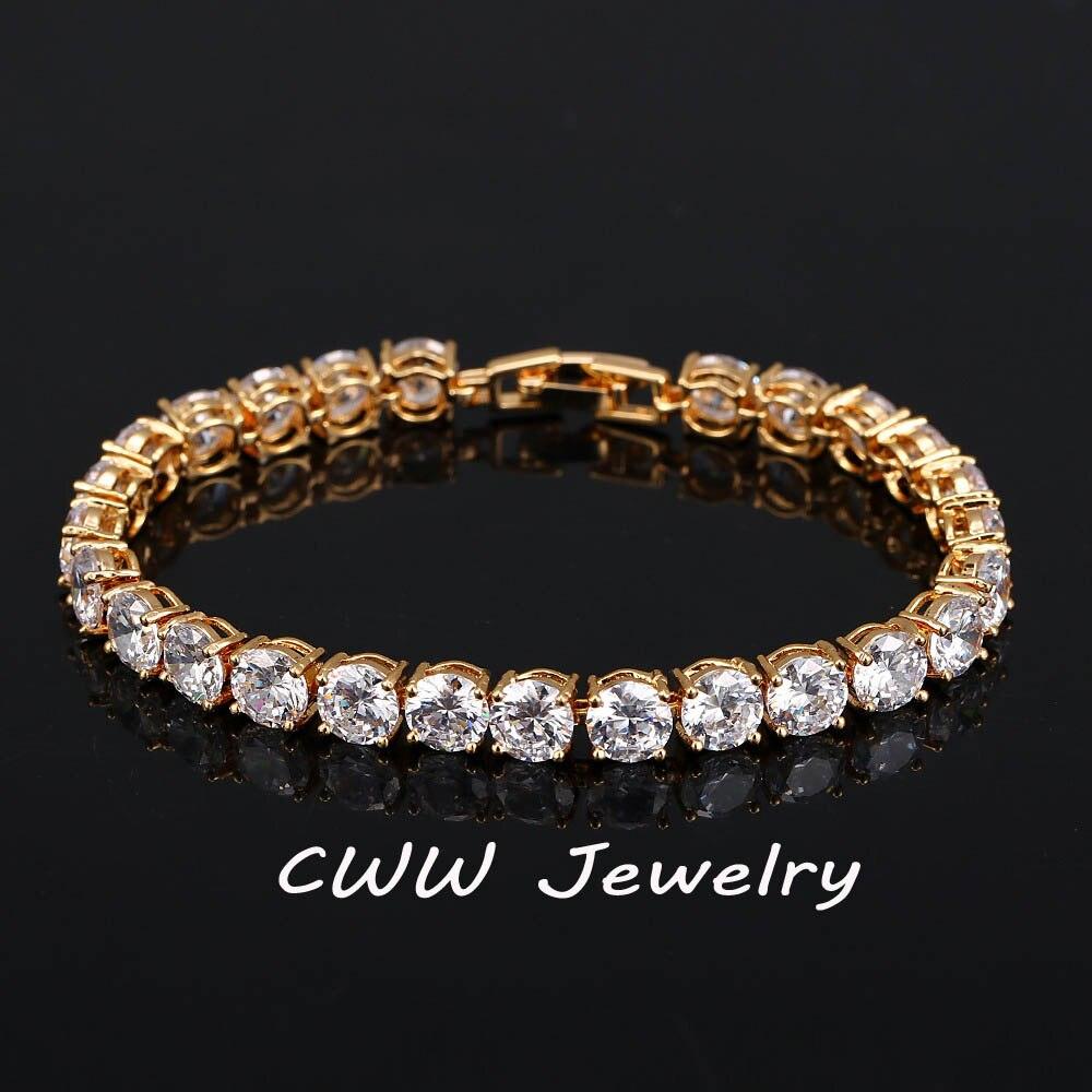 Latest Design White Gold Color Round 0.5 carat AAA+ Cubic Zirconia Simulated Diamonds Tennis Bracelets - The Jewellery Supermarket