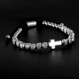 Stainless Steel Beaded Charming Cross Bracelets - Handmade Men Women Prayer Chain Jewellery - The Jewellery Supermarket