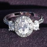 New Luxury Oval AAA+ Cubic Zirconia Diamonds Designer Engagement Ring - The Jewellery Supermarket