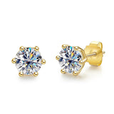 Excellent 1Carat, 2Carat, 4Carat Total ♥︎ High Quality Moissanite Diamonds ♥︎ 14KGP Earrings - Fine Jewellery - The Jewellery Supermarket