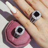 New Big Luxury Vintage Retro Silver Color Multicolor AAA+ Quality CZ Diamonds Fashion Rings - The Jewellery Supermarket