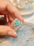 Brilliant Supernatural Luxury AAA+ Zirconia Geometric Aquamarine Fashion Ring - The Jewellery Supermarket