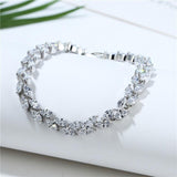 NEW - Gold Colour AAA+ Cubic Zirconia Trendy Leaves Quality Bracelets - The Jewellery Supermarket