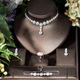 NEW Artistic Vintage AAA+ Cubic Zirconia Diamonds Flower Ring Jewelry Sets - The Jewellery Supermarket