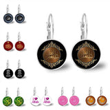 Special Islamic gifts -  Glass Convex Charming Pendant Earrings  - Attractive Religious Jewellery