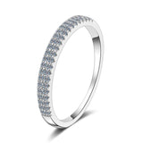 Fine 0.23ct High Quality Moissanite Diamonds Small Sparkly Half Eternity Stackable Ring - The Jewellery Supermarket
