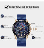 New Blue Top Brand Luxury Waterproof Casual Mesh Belt Fashion Quartz Wristwatches - The Jewellery Supermarket