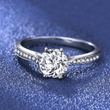Brilliant Round Cut 1 CTW High Quality Moissanite Diamonds Luxury Ring In 14K WGP - Fine Jewellery - The Jewellery Supermarket