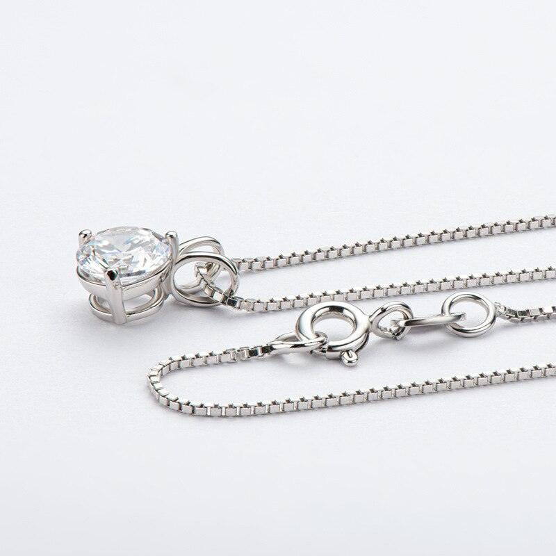 3 Claws Design 1 Carat Round Cut VVS Multi Colour High Quality Moissanite Diamonds Necklace - Fine Jewellery  - The Jewellery Supermarket
