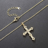 NEW ARRIVAL Iced Out AAA+ Cubic Zirconia Diamonds Gold Color Cross Necklaces For Women - The Jewellery Supermarket