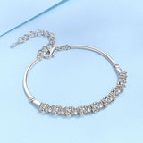 NEW ARRIVAL - Excellent 0.3CT 3.5MM 9 Moissanite Silver Bracelet with GRA Certificate S925 Silver Jewelry