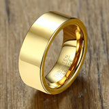 New Arrival 8mm Popular Fashion Gold Colour Tungsten Ring for Men - Trendy Jewellery