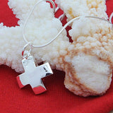 POPULAR Sterling Silver Cross Pendant Necklace with Snake Chain For Women - Religious Jewellery - The Jewellery Supermarket