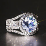 QUALITY RINGS New Luxury Halo Designer AAA+ Cubic Zirconia Diamonds Engagement Ring - The Jewellery Supermarket