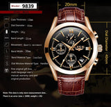 Great Gifts for Men - New Fashion Top Brand Luxury Quartz Premium Leather Waterproof Sport Chronograph Watch - The Jewellery Supermarket