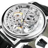 Top Brand Luxury Mechanical Transparent Golden Case Skeleton Watch for Men - The Jewellery Supermarket