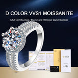 Amazing 3.0 Carats Round Brilliant High Quality Moissanite Diamonds Luxury Halo Ring - Fine Jewellery - The Jewellery Supermarket