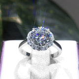 Glamorous Luxury Halo AAA+ Cubic Zirconia Diamonds Resizable Fashion Ring - The Jewellery Supermarket