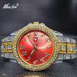 New Simulated Diamond Blue Red Black Luxury Iced Out Watches Bracelets - Ideal Fashion Gift - The Jewellery Supermarket