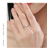 Splendid Rectangle Silver Clear AAA+ Cubic Zirconia Diamonds Ring - The Jewellery Supermarket