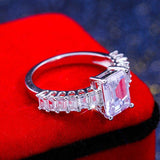 Adorable New Luxury Princess Cut Designer AAA+ Cubic Zirconia Diamonds Fashion Ring - The Jewellery Supermarket