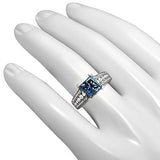 Splendid New Luxury Blue Color Designer AAA+ Cubic Zirconia Diamonds Fashion Ring - The Jewellery Supermarket