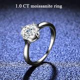 Classic Solitaire Round 1 Carats 4 Prong Brilliant High Quality Moissanite Diamonds Ring - Fine Jewellery