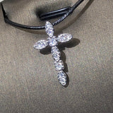 NEW - Exquisite Cross Silver Fashion Cross AAA+ Cubic Zirconia Diamonds Pendant Necklace - The Jewellery Supermarket