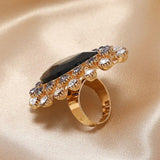 NEW VINTAGE RINGS Exquisite Black and Clear Crystal Boho Adjustable Vintage Bohemian Rings - The Jewellery Supermarket