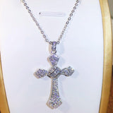 BEST GIFTS S925 Silver Luxury Big Cross AAA+ Cubic Zirconia Diamonds Pendant Necklace For Women - The Jewellery Supermarket