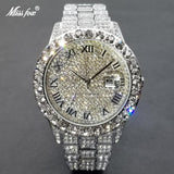 NEW Brand Luxury Roman Ice Out Automatic Date Full Simulated Diamonds Luminous Hip Hop Men Watches - The Jewellery Supermarket